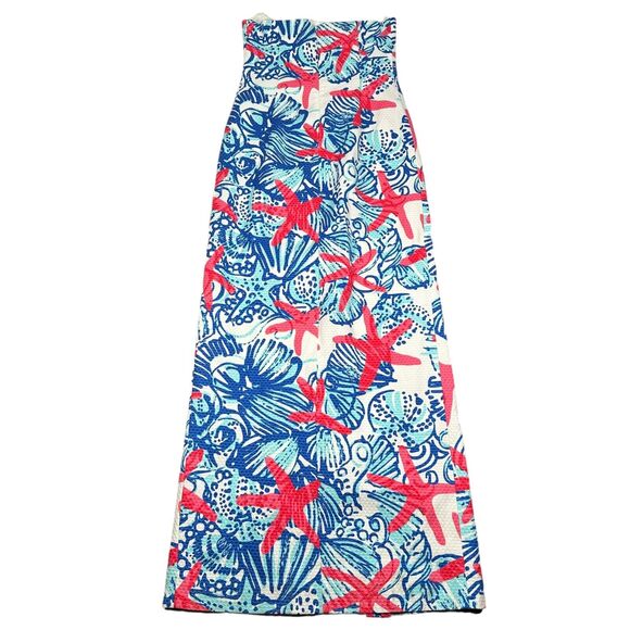 Lilly Pulitzer Angela Maxi Dress Women’s 4 Blue Red She She Shells Grail NWT New - Picture 2 of 9